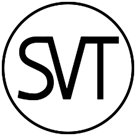 En cirkel med bokstäverna SVT inuti.
