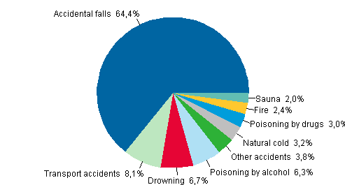 Fatal accidents among men aged 65 or over in 2009