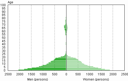 Appendix figure 2. Second generation Finns with foreign origin by age and gender, 31 December 2012