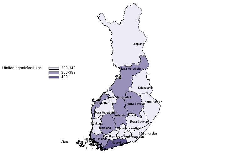 Befolkning enligt utbildningsnivåmätaren som baserar sig på utbildningslängden år 2018