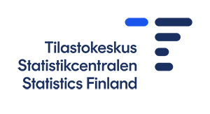 Statistikcentralens trespråkiga logotyp  Tilastokeskus, Statistikcentralen, Statistics Finland.