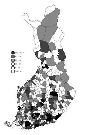 Liikenteen kasvihuonekaasupäästöt Suomessa kunnittain vuonna 2013 (1000 t CO2-ekv.)