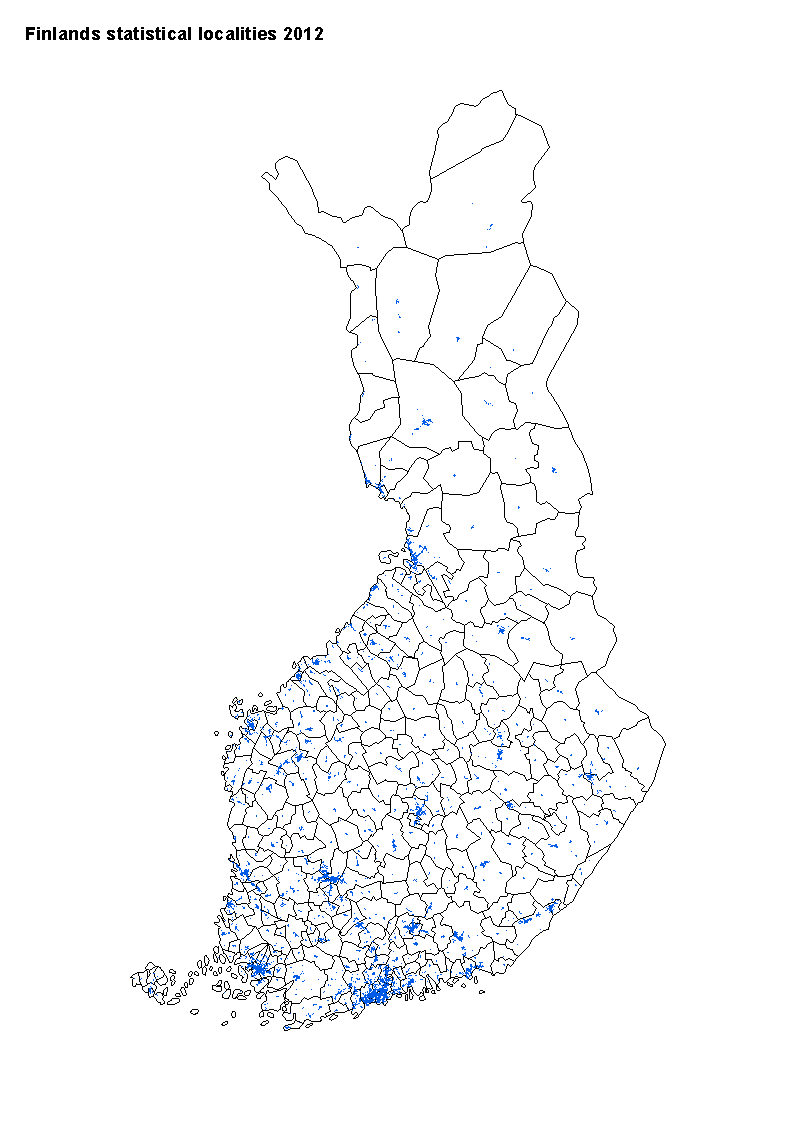 Appendix figure 7. Finlands statistical localities 2012